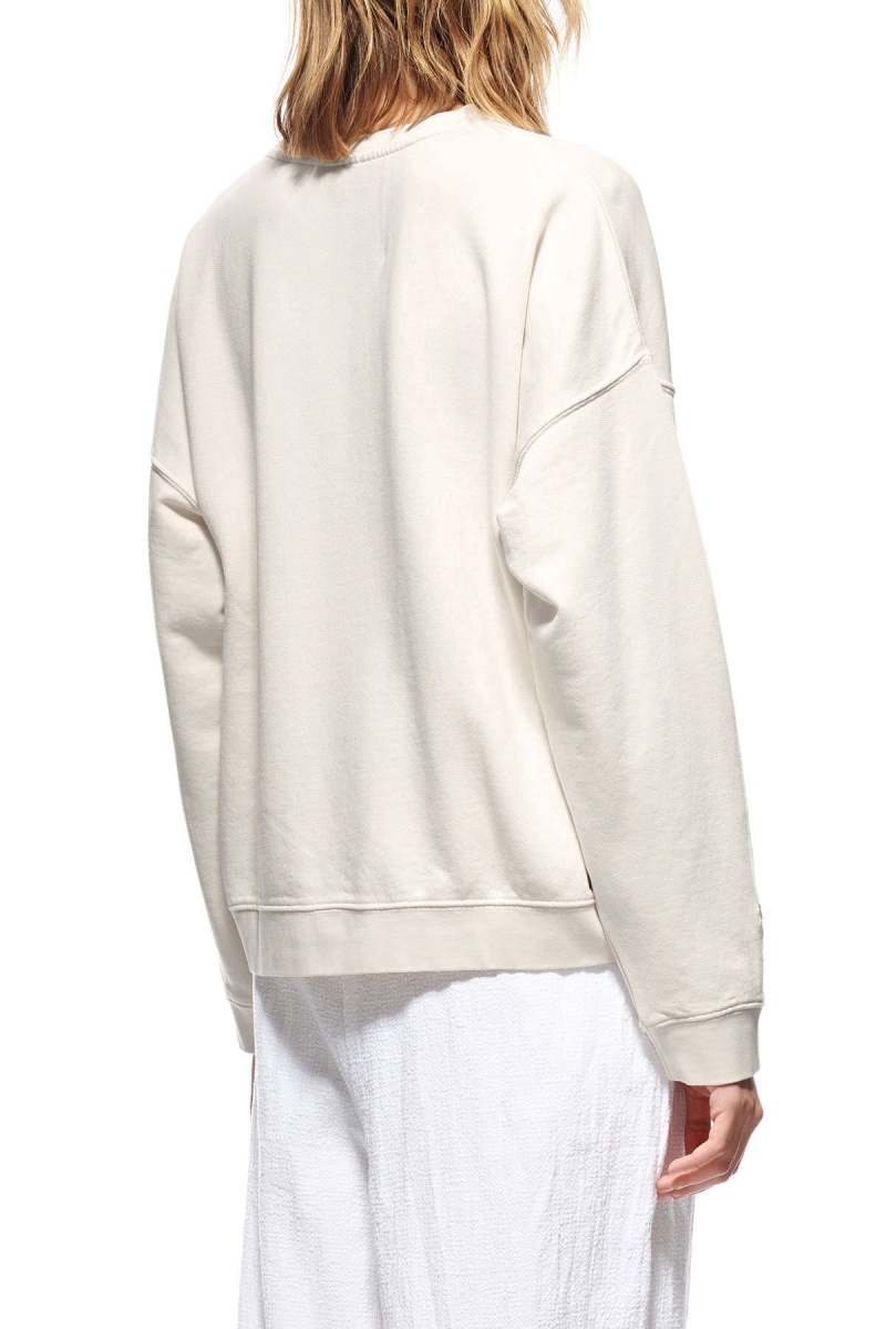 White Women's Stussy Scholarship BF Crew Sweaters | CA0000850