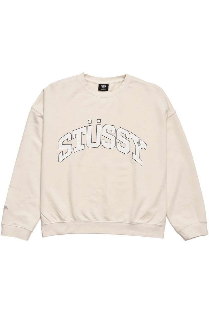 White Women\'s Stussy Scholarship BF Crew Sweaters | CA0000850