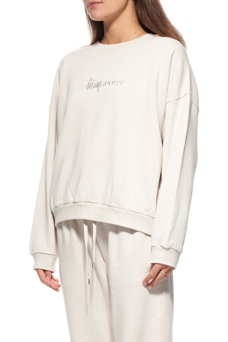 White Women's Stussy Sport OS Crew Sportswear | CA0000788