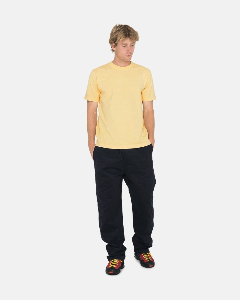 Yellow Men's Stussy Heavyweight Pigment Dyed Crew T Shirts | CA0000203