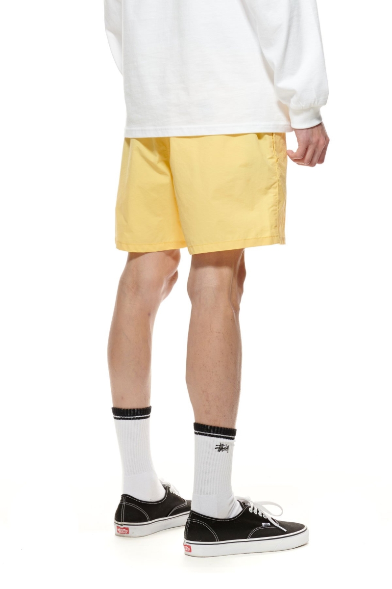 Yellow Men's Stussy Nylon Big Beach Shorts | CA0000650