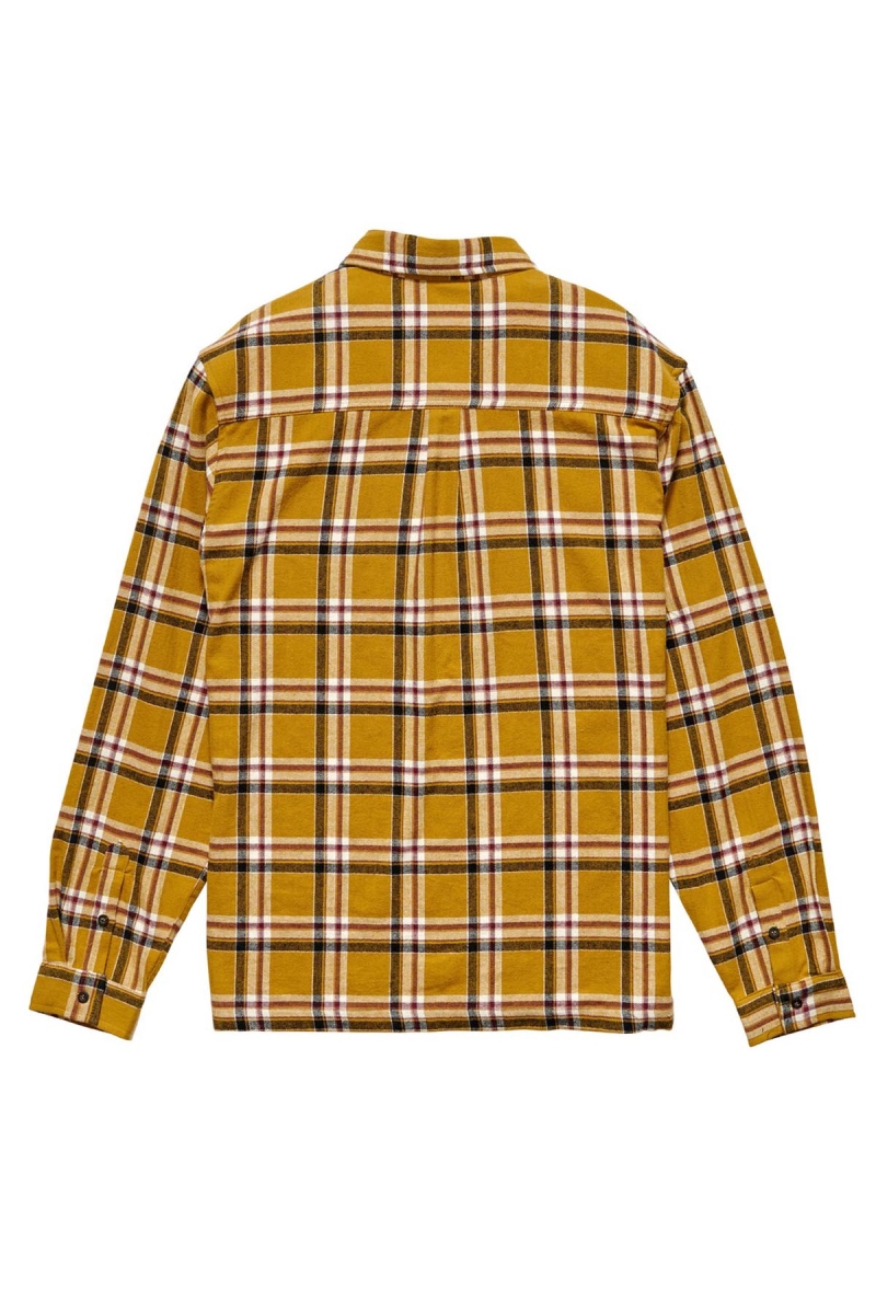 Yellow Men's Stussy Olsen Check LS Shirts | CA0000329