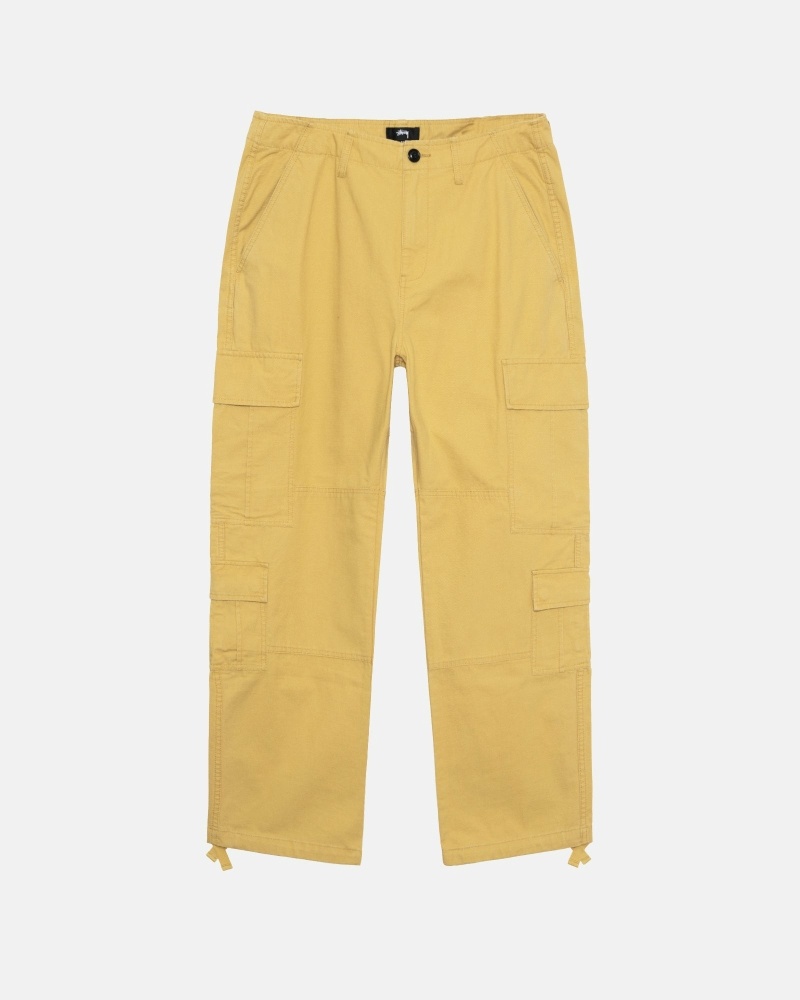 Yellow Men\'s Stussy Ripstop Surplus Cargo Pants | CA0000592