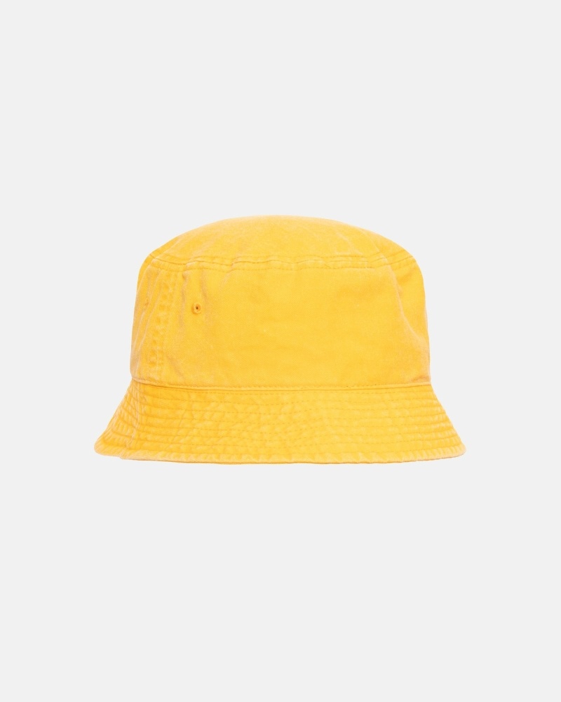 Yellow Men's Stussy Washed Stock Bucket Hats | CA0000508