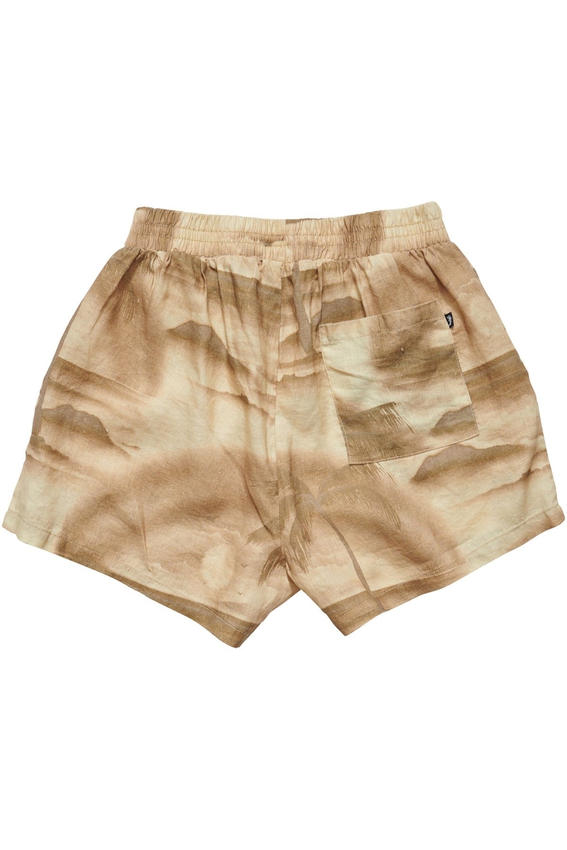 Yellow Women's Stussy Island Linen Shorts | CA0000648