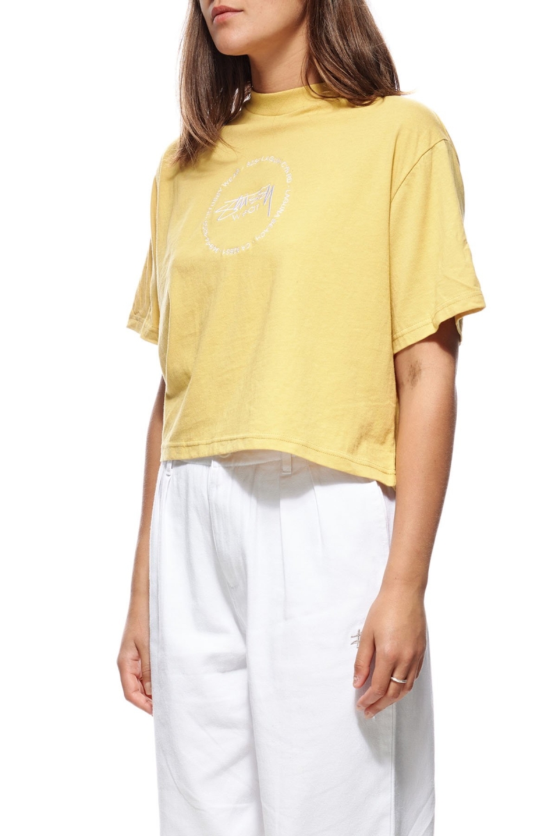 Yellow Women's Stussy Laguna Boxy T Shirts | CA0000235