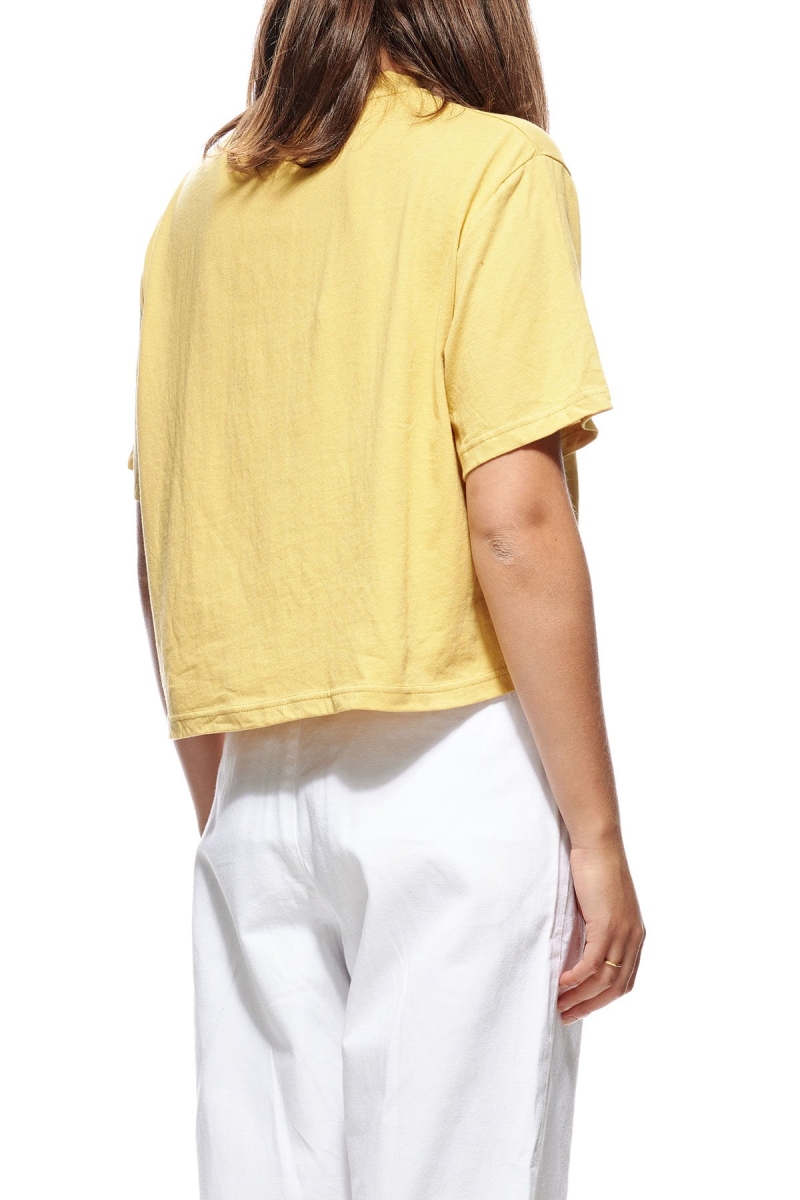 Yellow Women's Stussy Laguna Boxy T Shirts | CA0000235