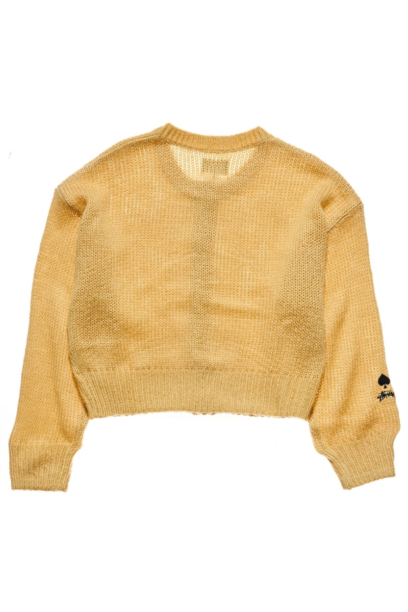 Yellow Women's Stussy Mable Button Up Cardy Sweaters | CA0000844