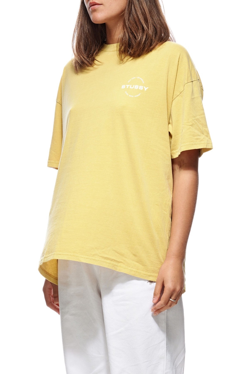 Yellow Women's Stussy Pacific Relaxed T Shirts | CA0000253