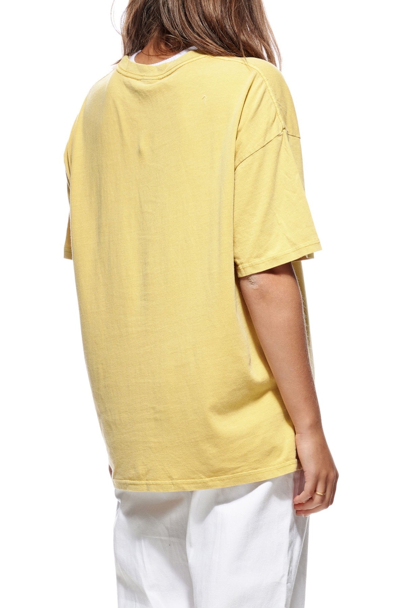 Yellow Women's Stussy Pacific Relaxed T Shirts | CA0000253