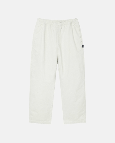 Beige Men's Stussy Brushed Beach Pants | CA0000542