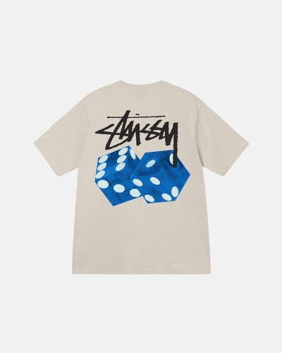 Beige Men's Stussy Diced Out T Shirts | CA0000160