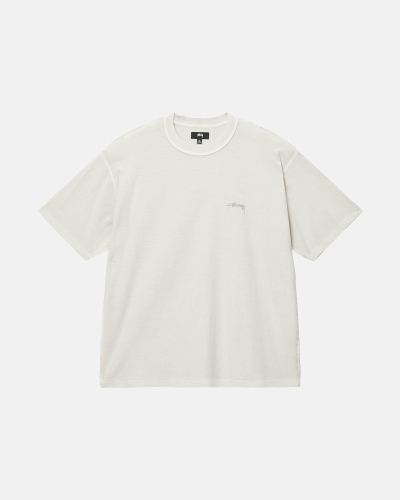 Beige Men's Stussy Lazy T Shirts | CA0000236