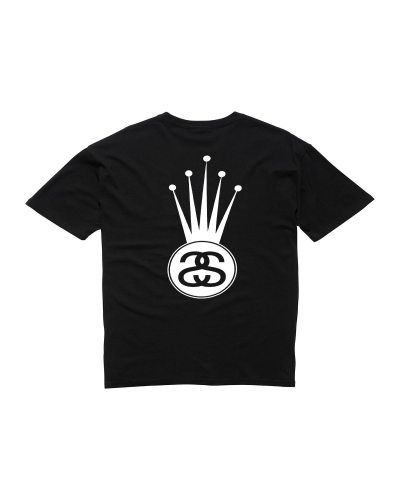 Black Men's Stussy Crown Link SS T Shirts | CA0000145