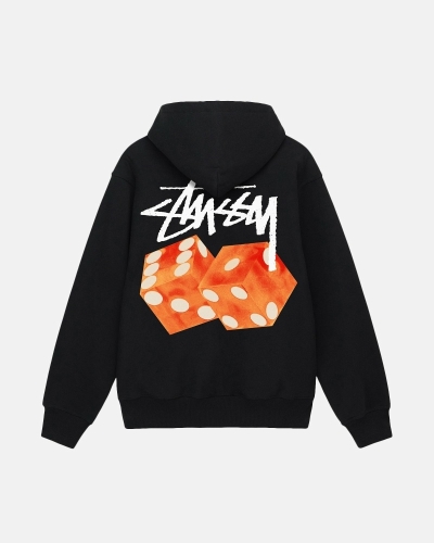 Black Men's Stussy Diced Out Hoodies | CA0000034