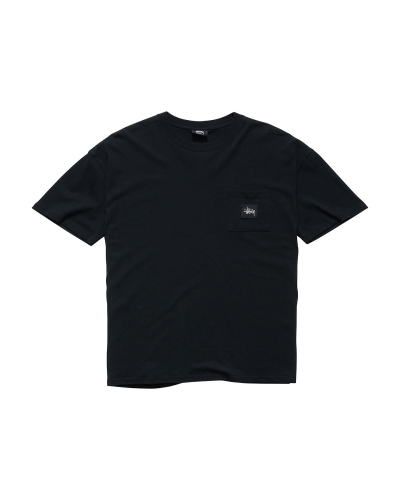 Black Men's Stussy Graffiti Label SS T Shirts | CA0000178