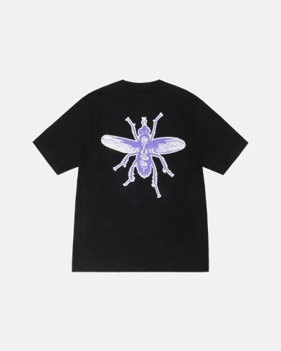 Black Men's Stussy Housefly T Shirts | CA0000218