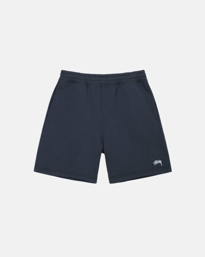 Black Men's Stussy Overdyed Stock Logo Shorts | CA0000655