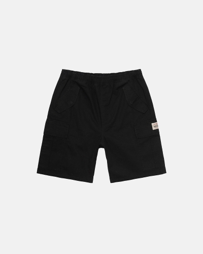 Black Men's Stussy Ripstop Cargo Shorts | CA0000671