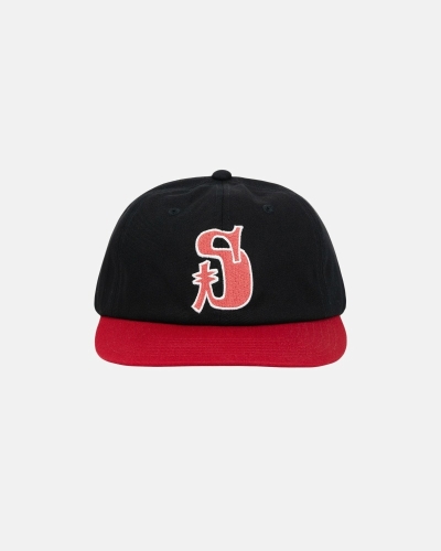 Black Red Men's Stussy Vintage S Low Pro Caps | CA0000507