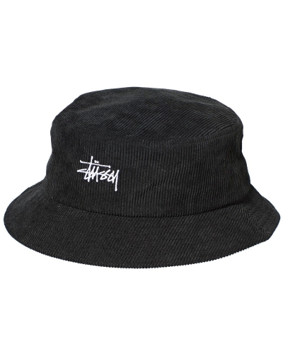 Black Women's Stussy Graffiti Cord Bucket Hats | CA0000442