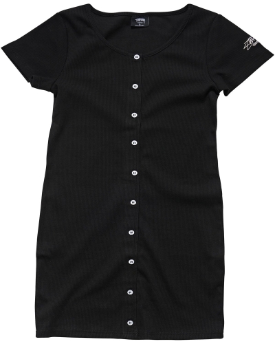 Black Women's Stussy Mission Rib Tee Dress | CA0000515