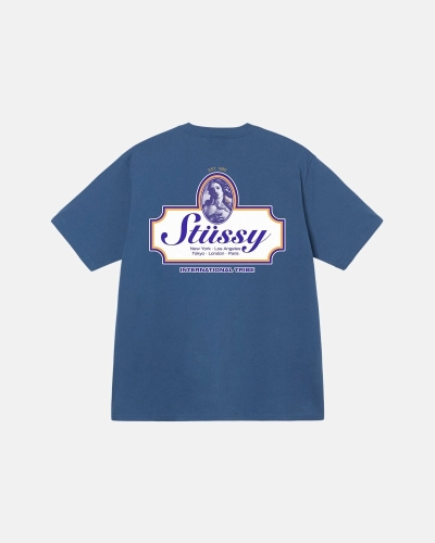 Blue Men's Stussy Authentic T Shirts | CA0000095