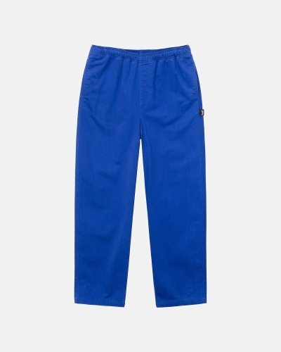 Blue Men's Stussy Brushed Beach Pants | CA0000547