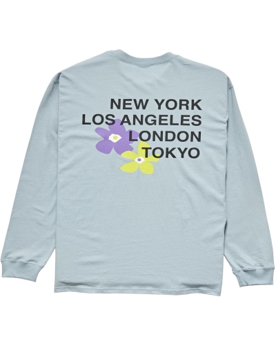 Blue Men's Stussy City Flowers Sweatshirts | CA0000907