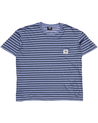 Blue Men's Stussy Kalorama Stripe SS T Shirts | CA0000230