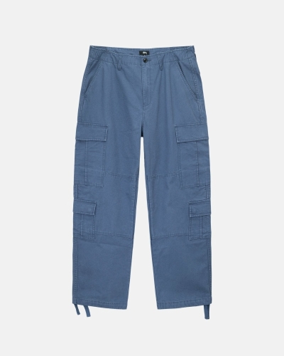 Blue Men's Stussy Ripstop Surplus Cargo Pants | CA0000591