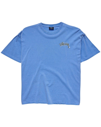 Blue Men's Stussy Shadow Stock SS T Shirts | CA0000263