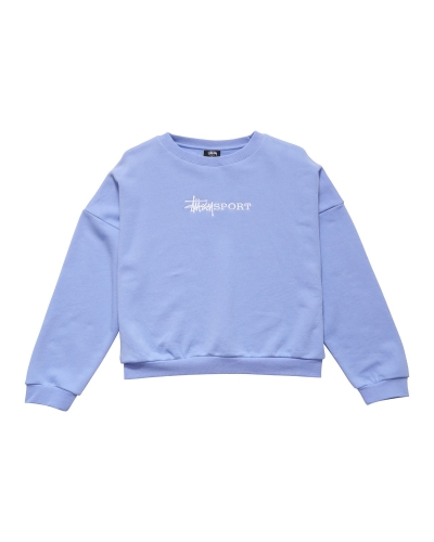 Blue Women's Stussy Sport OS Crew Sportswear | CA0000790