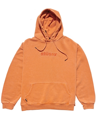 Brown Men's Stussy Italic Pigment Hoodies | CA0000048