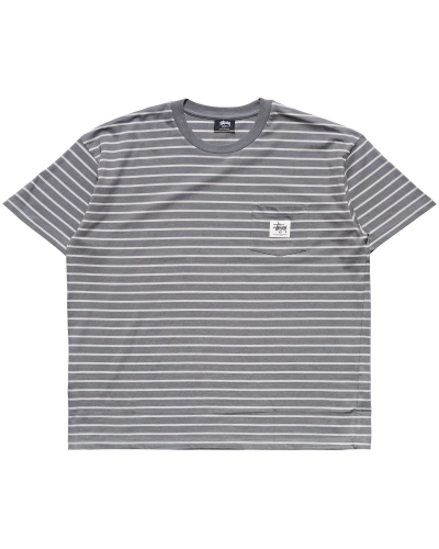 Brown Men's Stussy Kalorama Stripe SS T Shirts | CA0000231