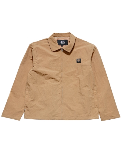 Brown Men's Stussy Sid Taslon Jackets | CA0000361