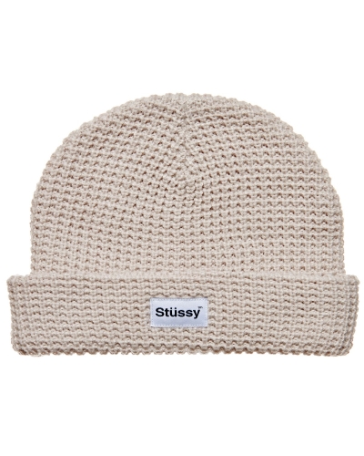 Brown Men's Stussy Trademark Waffle Beanie Hats | CA0000504