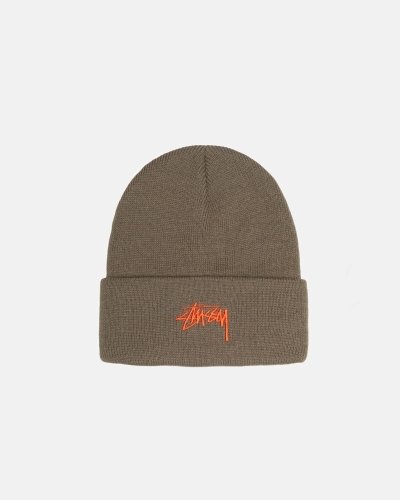 Chocolate Men's Stussy Stock Cuff Beanie | CA0000488