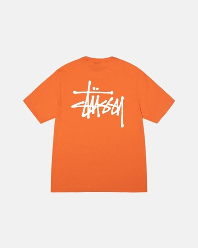 Coral Men's Stussy Basic T Shirts | CA0000110