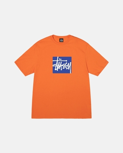 Coral Men's Stussy Stock Box T Shirts | CA0000273