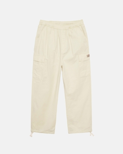 Cream Men's Stussy Ripstop Cargo Beach Pants | CA0000586