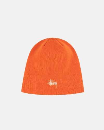 Gold Men's Stussy Basic Skullcap Beanie | CA0000385