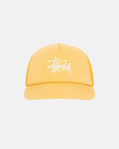 Gold Men's Stussy Big Basic Trucker Caps | CA0000402