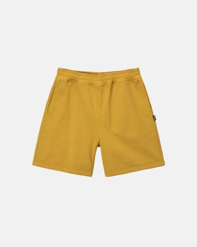 Gold Men's Stussy Pigment Dyed Fleece Pants | CA0000566