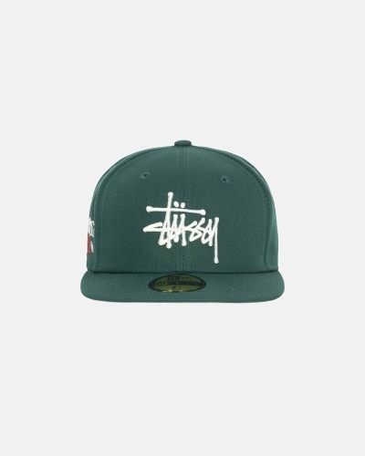 Green Men's Stussy Authentic New Era Caps | CA0000376