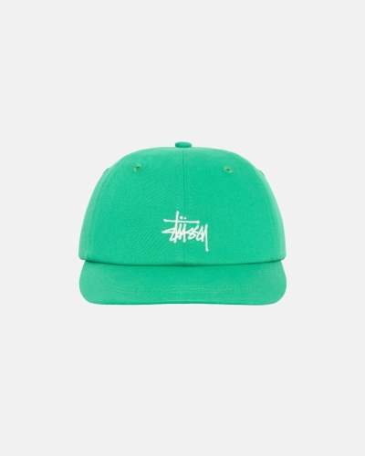 Green Men's Stussy Basic Stock Low Pro Caps | CA0000391