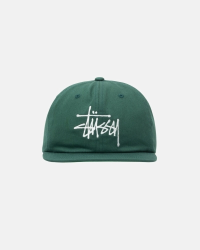 Green Men's Stussy Basic Strapback Caps | CA0000397