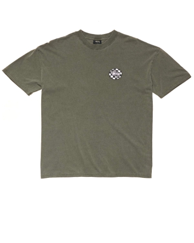 Green Men's Stussy Chequer Dot SS T Shirts | CA0000120