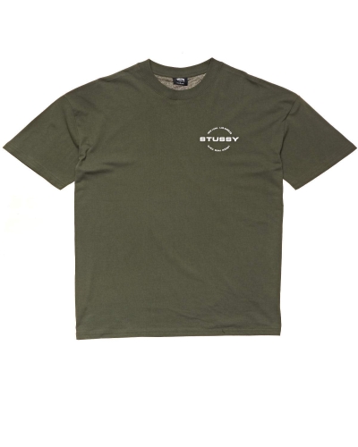 Green Men's Stussy City Circle SS T Shirts | CA0000123