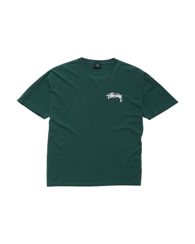 Green Men's Stussy Shadow Stock SS T Shirts | CA0000266